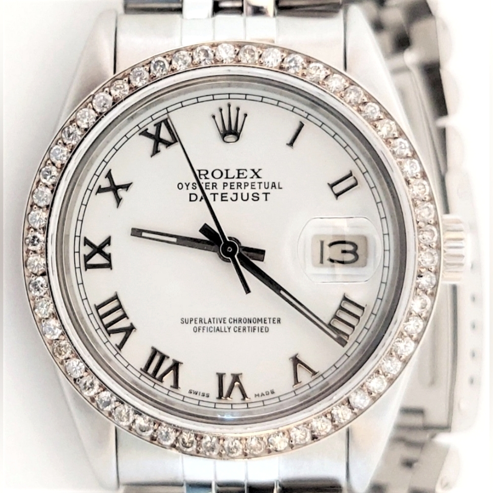 COPY - Rolex Datejust 16000 white roman Diamond jubilee